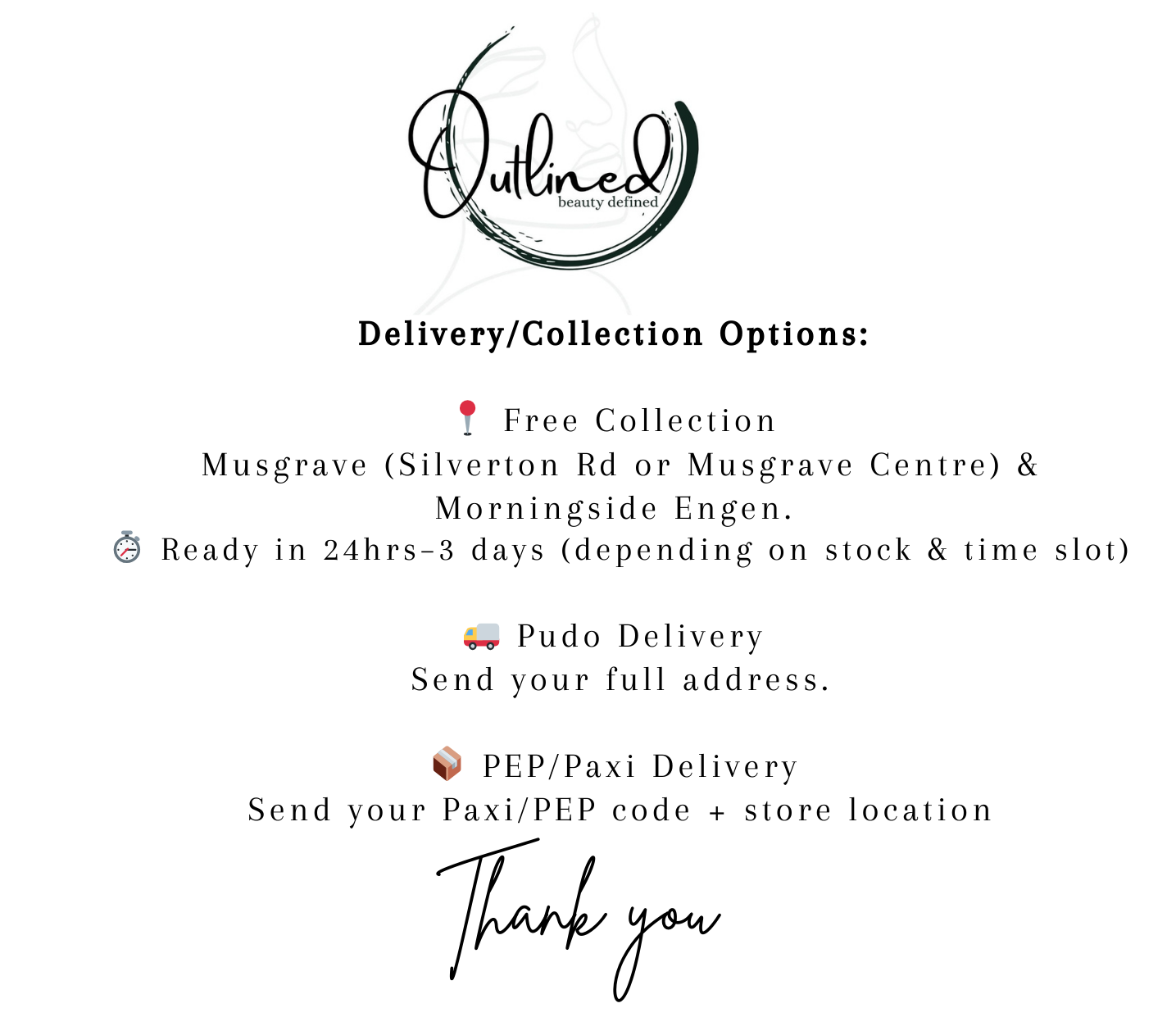 Delivery / Collection details