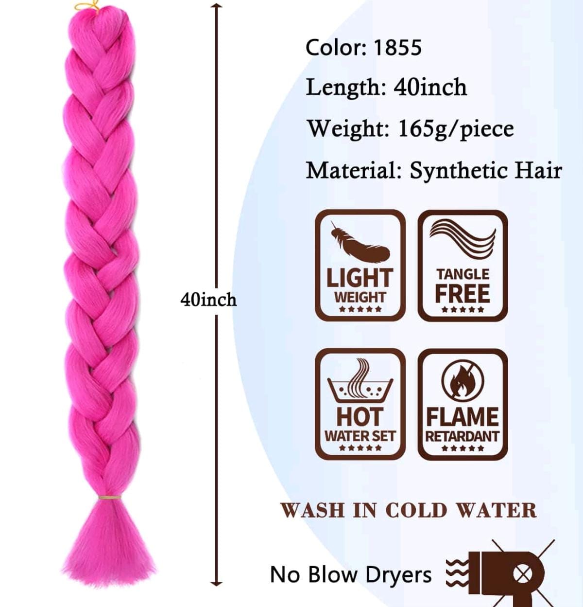 Pink Braiding Hair - 40"